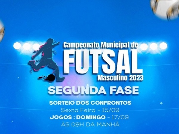 Segunda fase do Campeonato Municipal de Futsal Masculino começa próximo domingo (17)