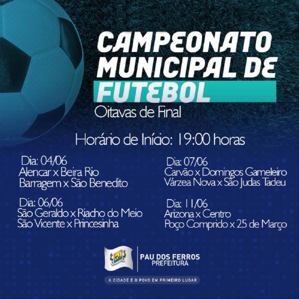 Hoje é dia de jogo pela XXV Copa Municipal de Futebol